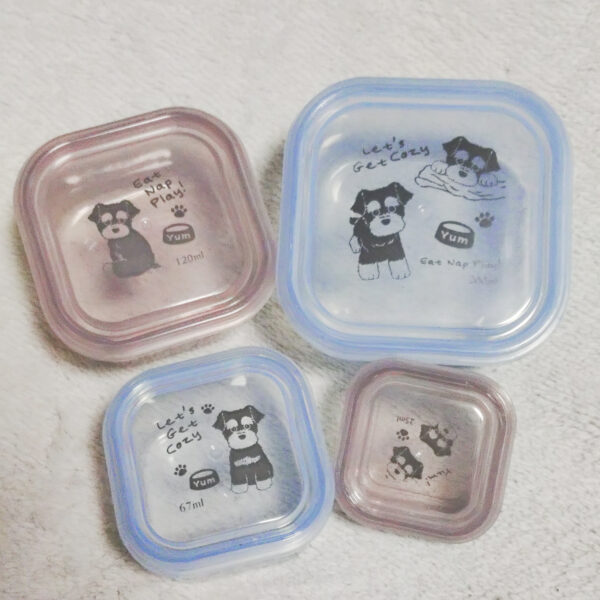 illusie300のシュナウザー柄フードコンテナ