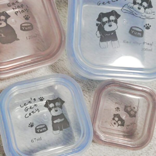 illusie300のシュナウザー柄フードコンテナ